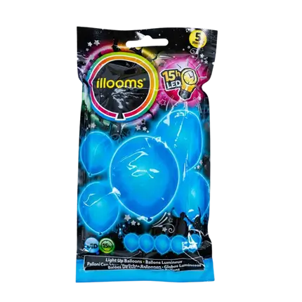 Ballons LED en latex - Bleu illooms® 